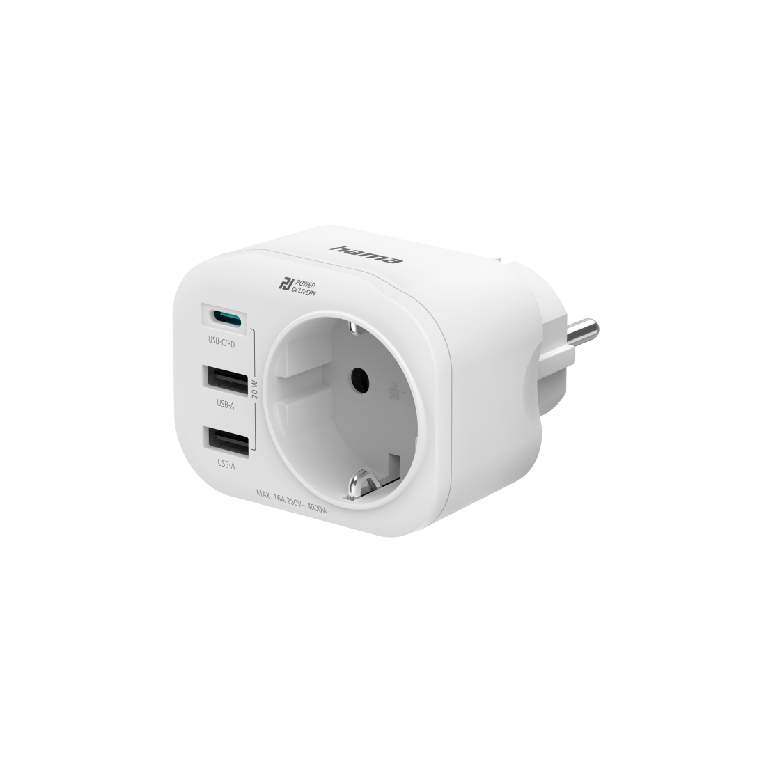 Mehrfachstecker 4er f. Steckdose, 1 USB-C PD, 2 USB-A, 1 Schutzkontakt, 20W (223342) Mehrfachstecker 4er f. Steckdose, 1 USB-C PD, 2 USB-A, 1 Schutzkontakt, 20W (223342)