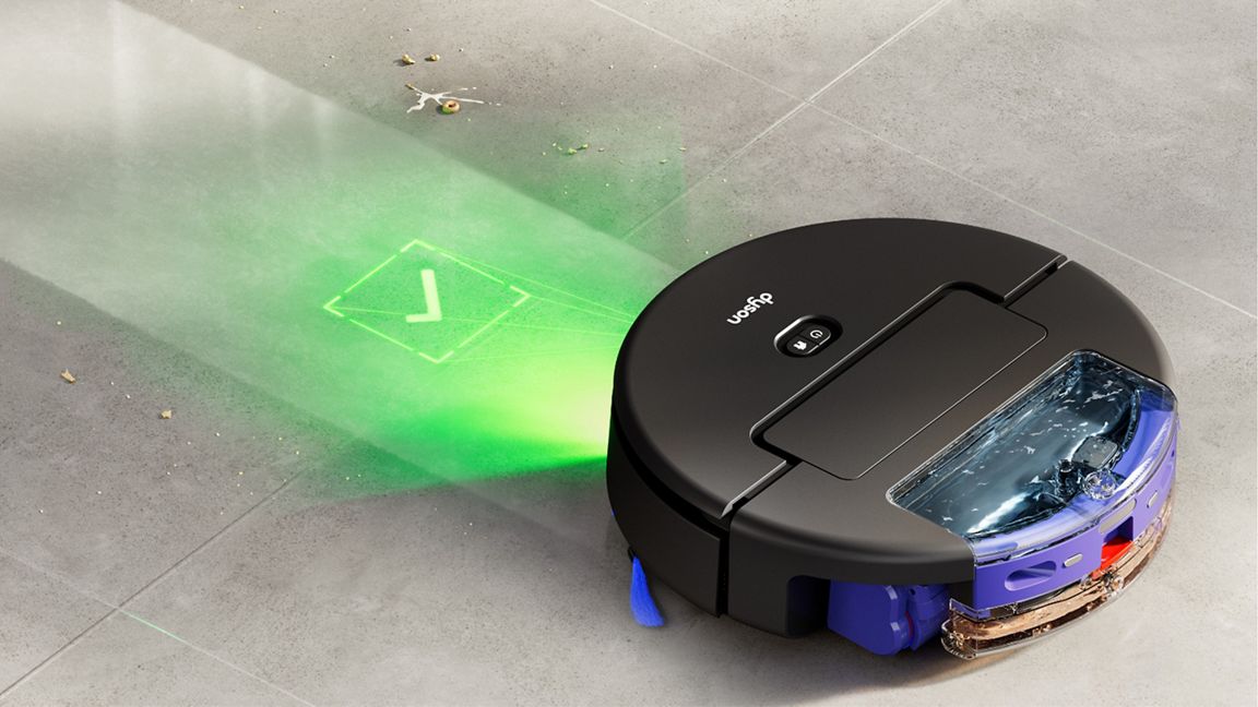 Roboterstaubsauger, Saugroboter, Lidar-Sensor, Grüne Projektion, Lade-/Ladebasis