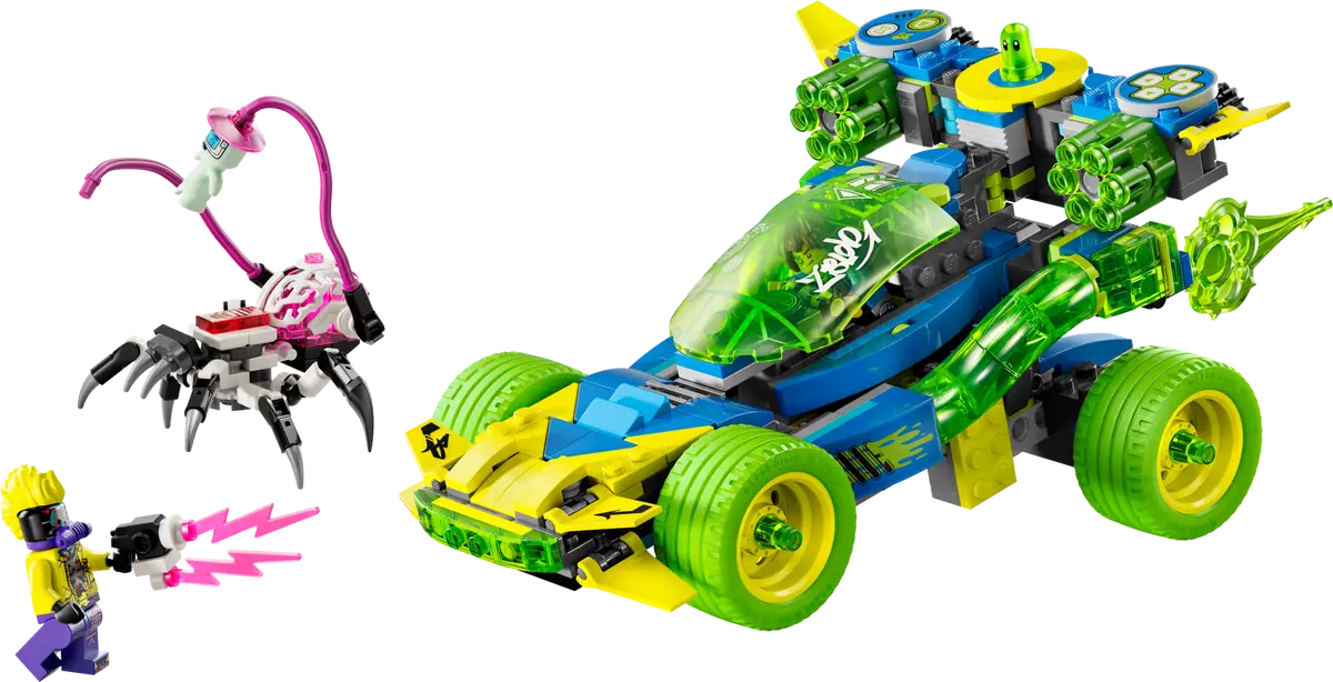 Mateo mit dem Z-Blob Action-Rennwagen Mateo mit dem Z-Blob Action-Rennwagen