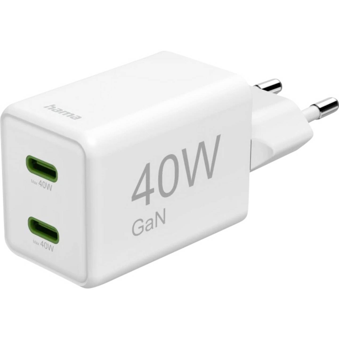 Schnellladegerät, GaN, 2x USB-C, Super-Mini-Ladegerät, PD, 40W, weiß Adapter, Elektronik, Stecker