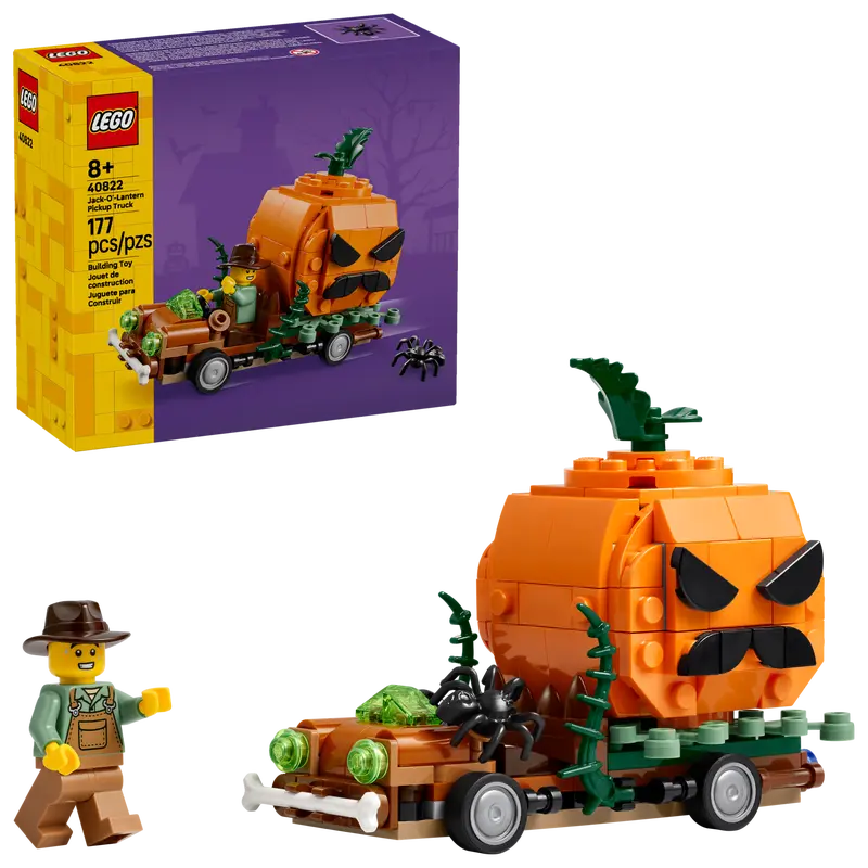 Pickup mit Halloweenkürbis