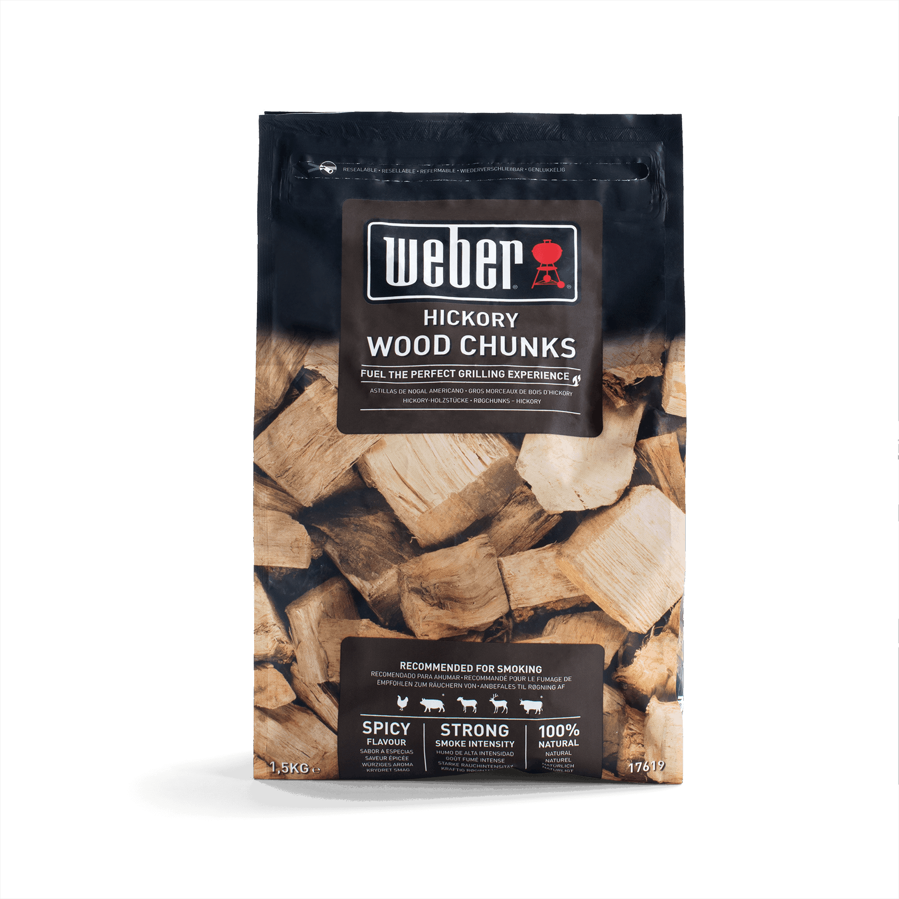 Wood Chunks Hickory, 1,5 kg Holz, Schnittholz, Werbung