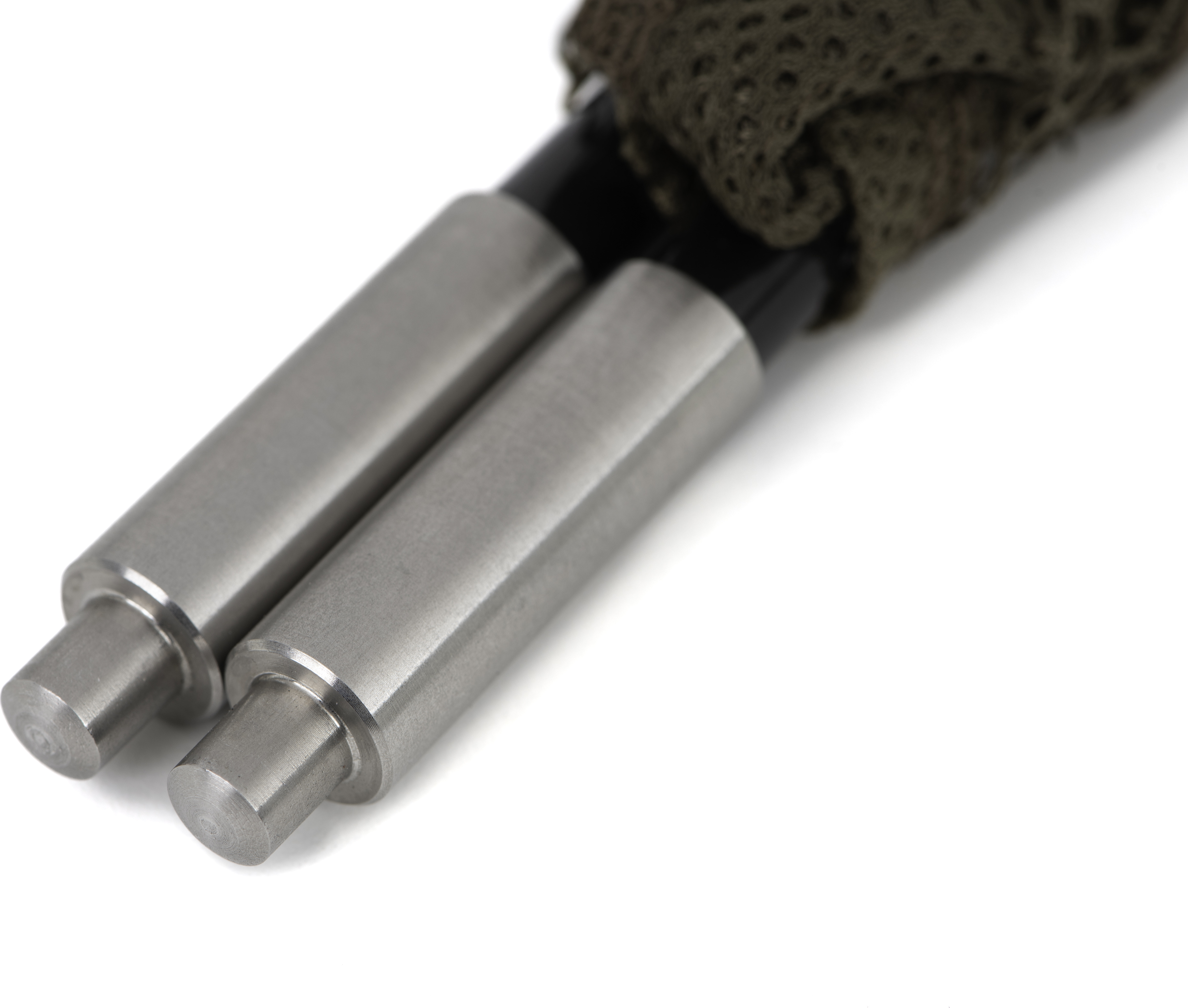 twin prong, plug mini, metal rod, silvery gray, cord attachment, Stahlspitze, Nageleisen, Edelstahl, Gummierter Griff, Zange/Schraubendreher Zubehör, Stimmgabeln, Metall, Silber, Gerät, Doppelzackig