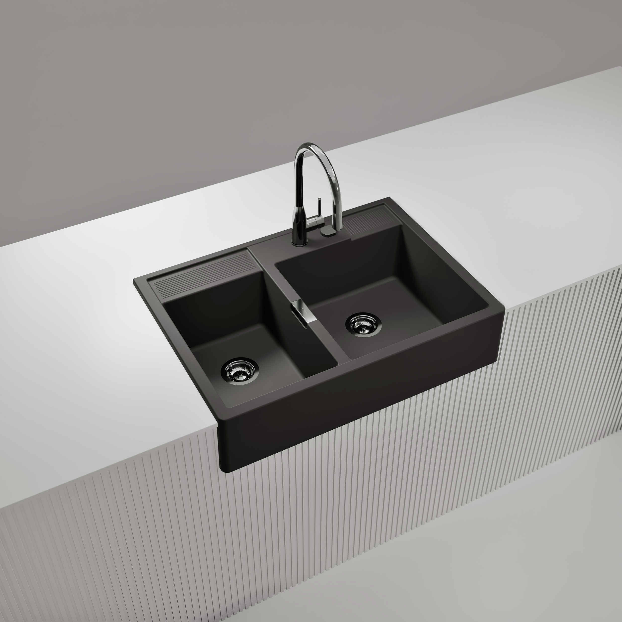Sinken, Waschbeckenhahn, Doppeltes Waschbecken