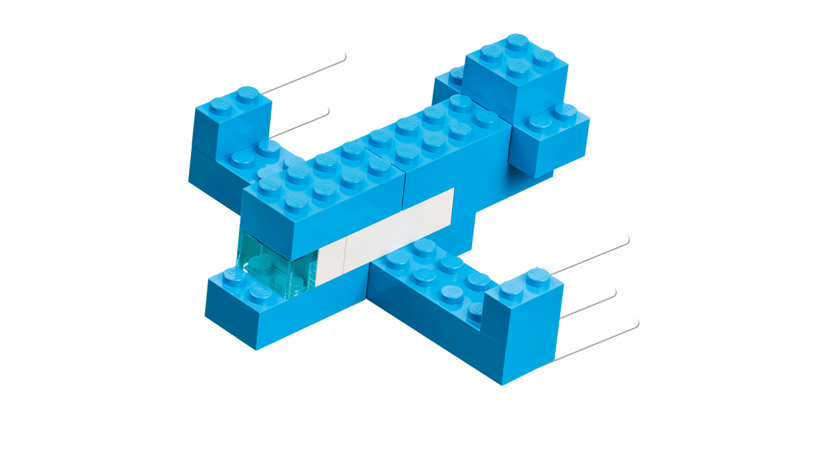 Lego, Baukasten, Flugzeug, Blau, Bausteine