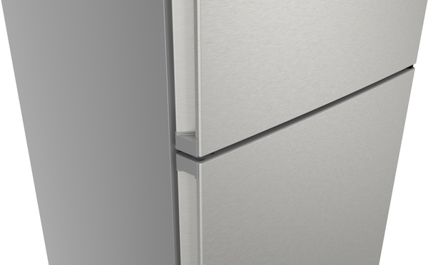 refrigerator, stainless steel, double door, appliance edge, metallic finish