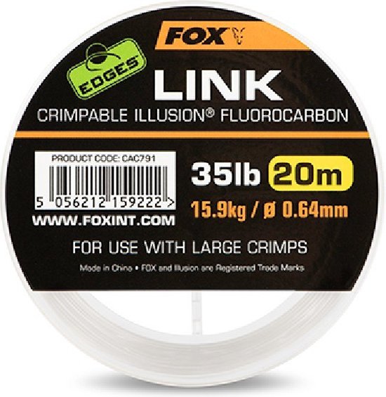 FOX EDGES™ LINK ILLUSION FLUROCARBON 0,64mm/35lb FOX EDGES™ LINK ILLUSION FLUROCARBON 0,64mm/35lb