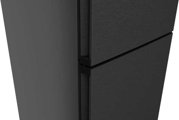 kühlschrank, untere Gefrierfach, stahl, schwarz, glatte Oberfläche