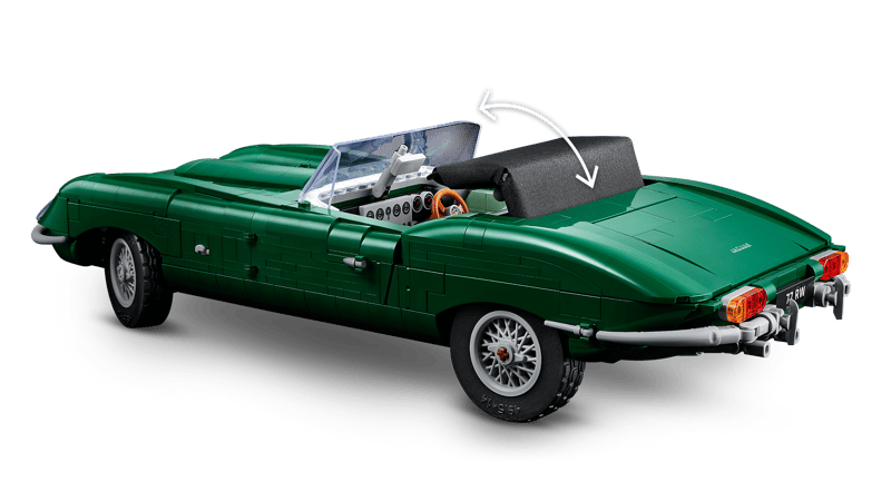 Sportwagen, Zweier-Kabine, Grün, Offener Dach, Lego-Modell