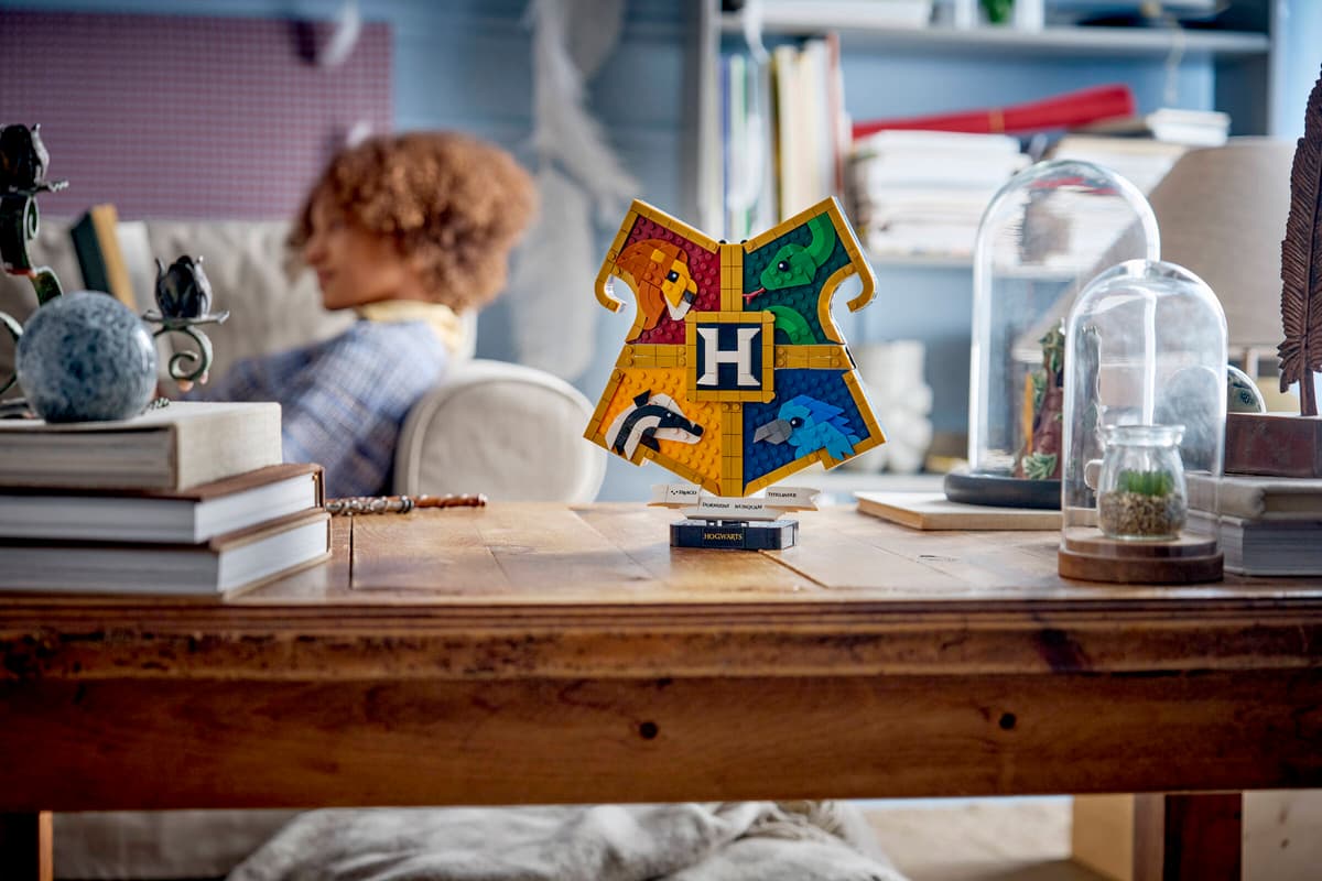 Lego Hogwarts, Hogwarts-Wappen, Harry Potter, Puzzelstein, Schreibtisch-Dekor
