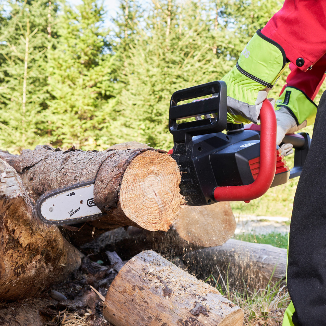 Kettensäge, Holzschnitt, Säge, Holzstapel, Forstarbeit