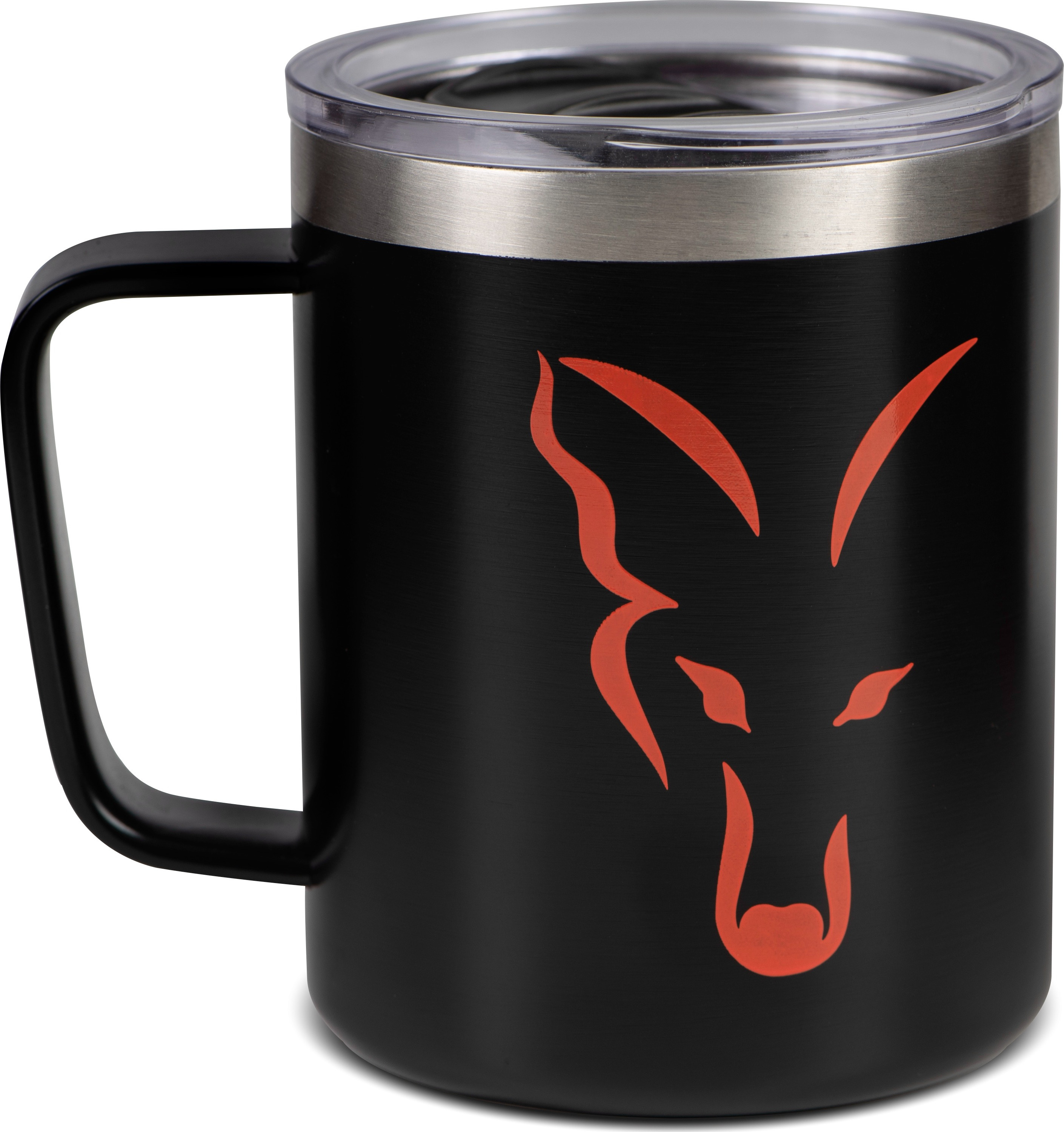 Tasse, Thermobecher, Schwarz, Tiermotiv, Brillenlose Silhouette