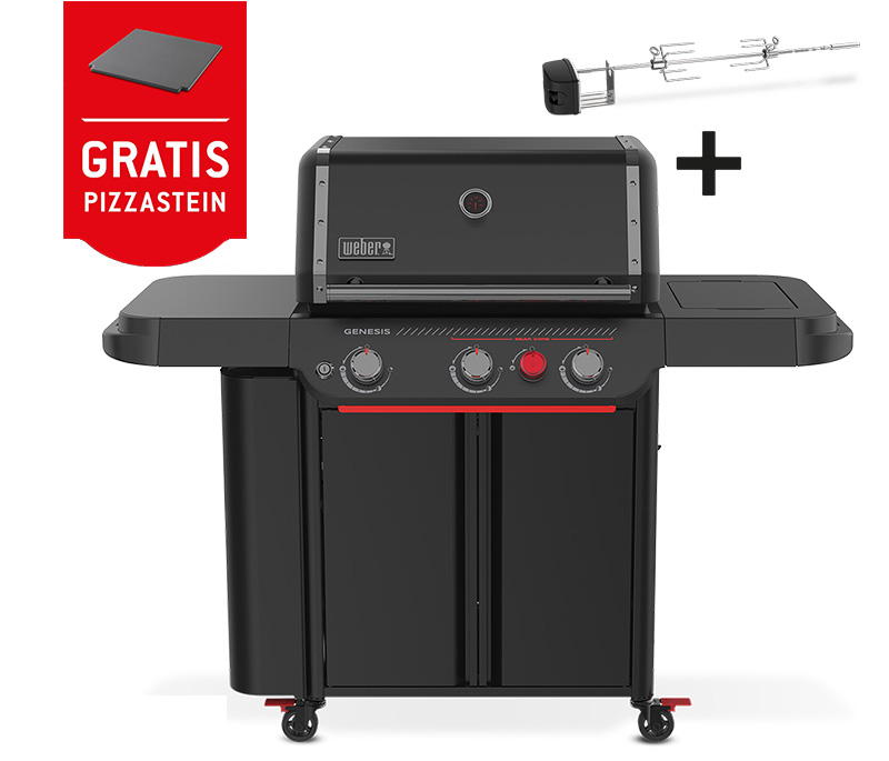 Grill, Gasgrill, Thermometer, Seitentische, Rollbarreitung
