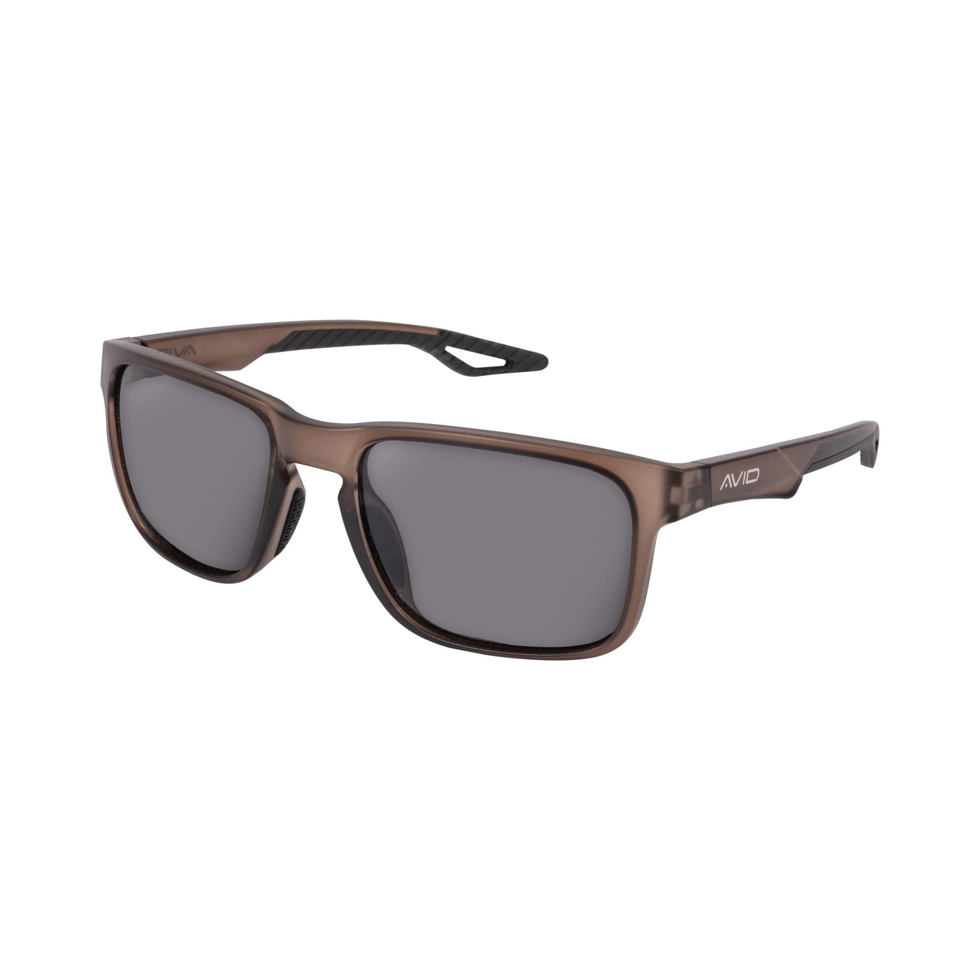 Sonnenbrille, Rahmen braun, graue Gläser, Sports-Design, AvID Markenhinweis vorhanden