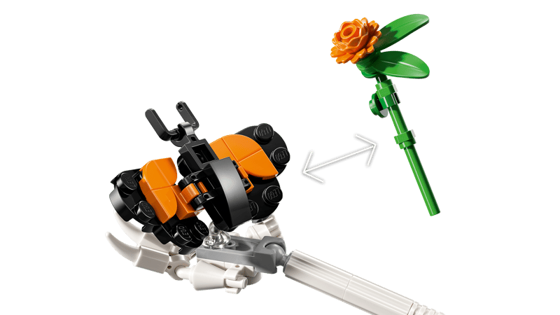 LEGO, Kunststoff, Orangene Akzente, Blumenstab, Sternenstab