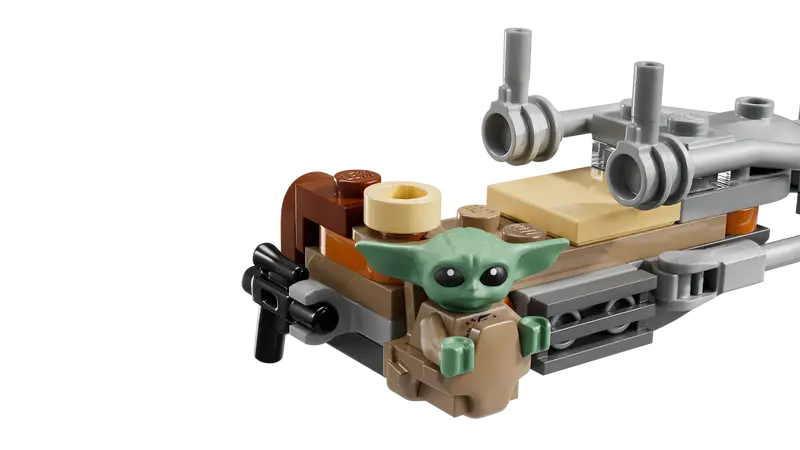 Der Mandalorianer und Grogu auf ihrem Speeder Bike