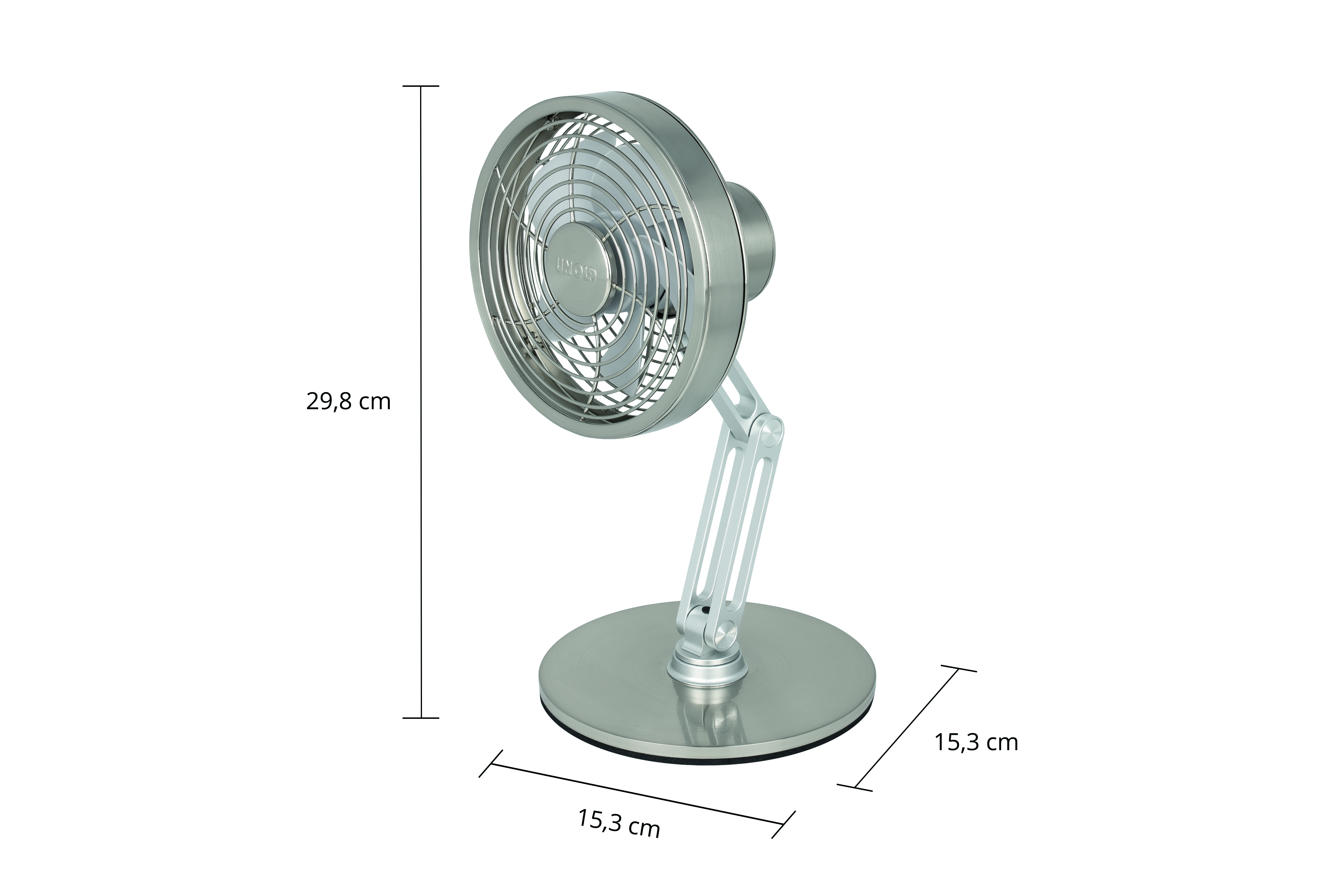Ventilator, Tischventilator, Metall, Polierte Oberfläche, Stativ