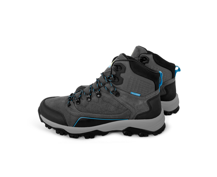 Hiking boots, Grey boots, Lace-up, Ankle boots, Trail shoe