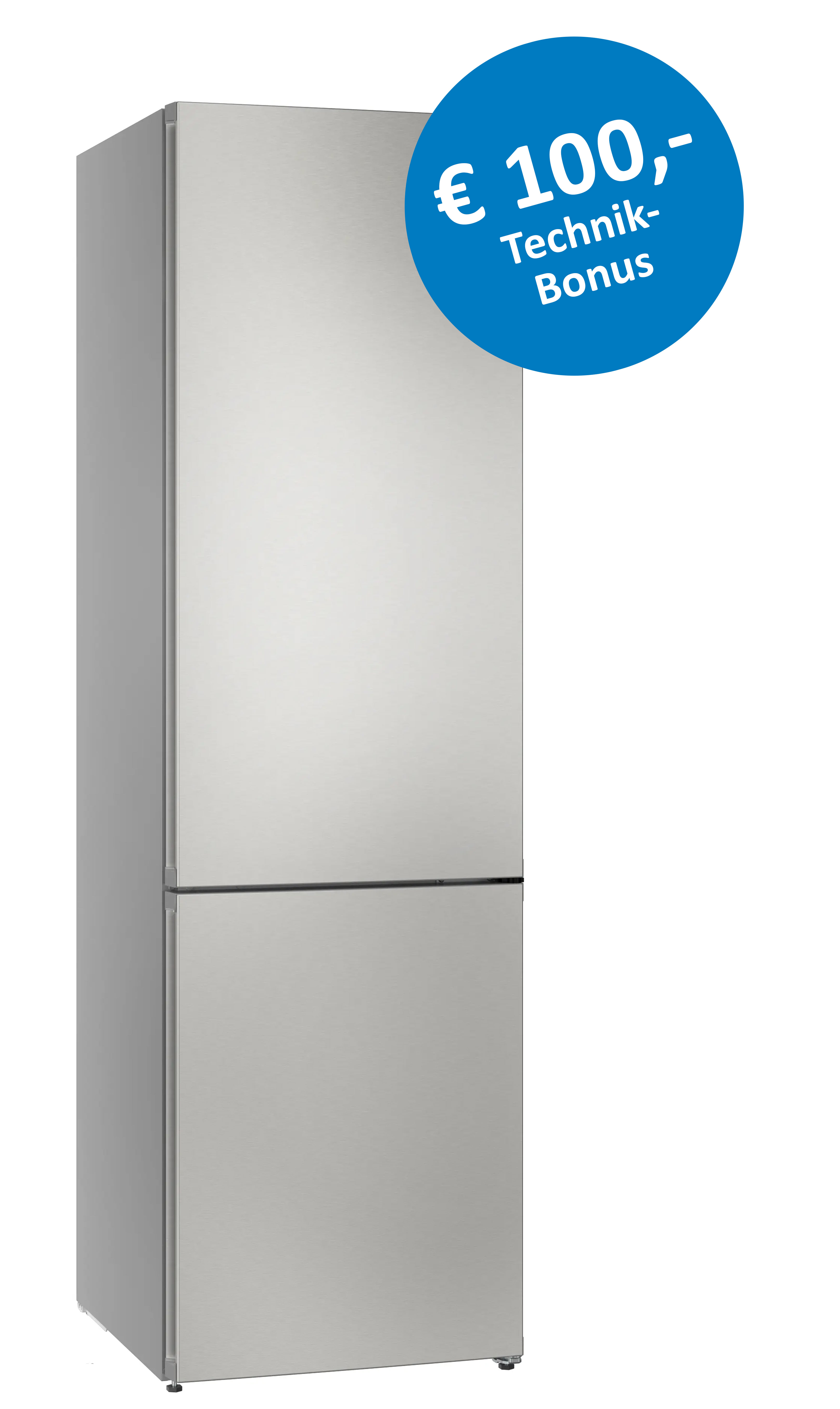 kühlschrank, freistehend, stahlschrank, zweikammer, silber