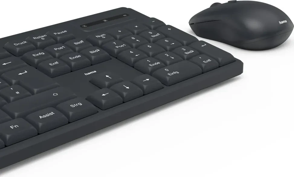 Funktastatur mit Maus WKM-200, kabellos, 8 Media-Tasten, schwarz