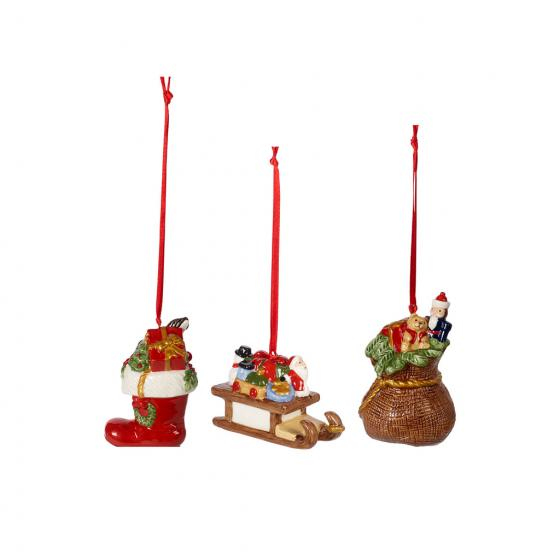 Nost.Ornaments Ornamente Geschenke 3tlg. Nost.Ornaments Ornamente Geschenke 3tlg.