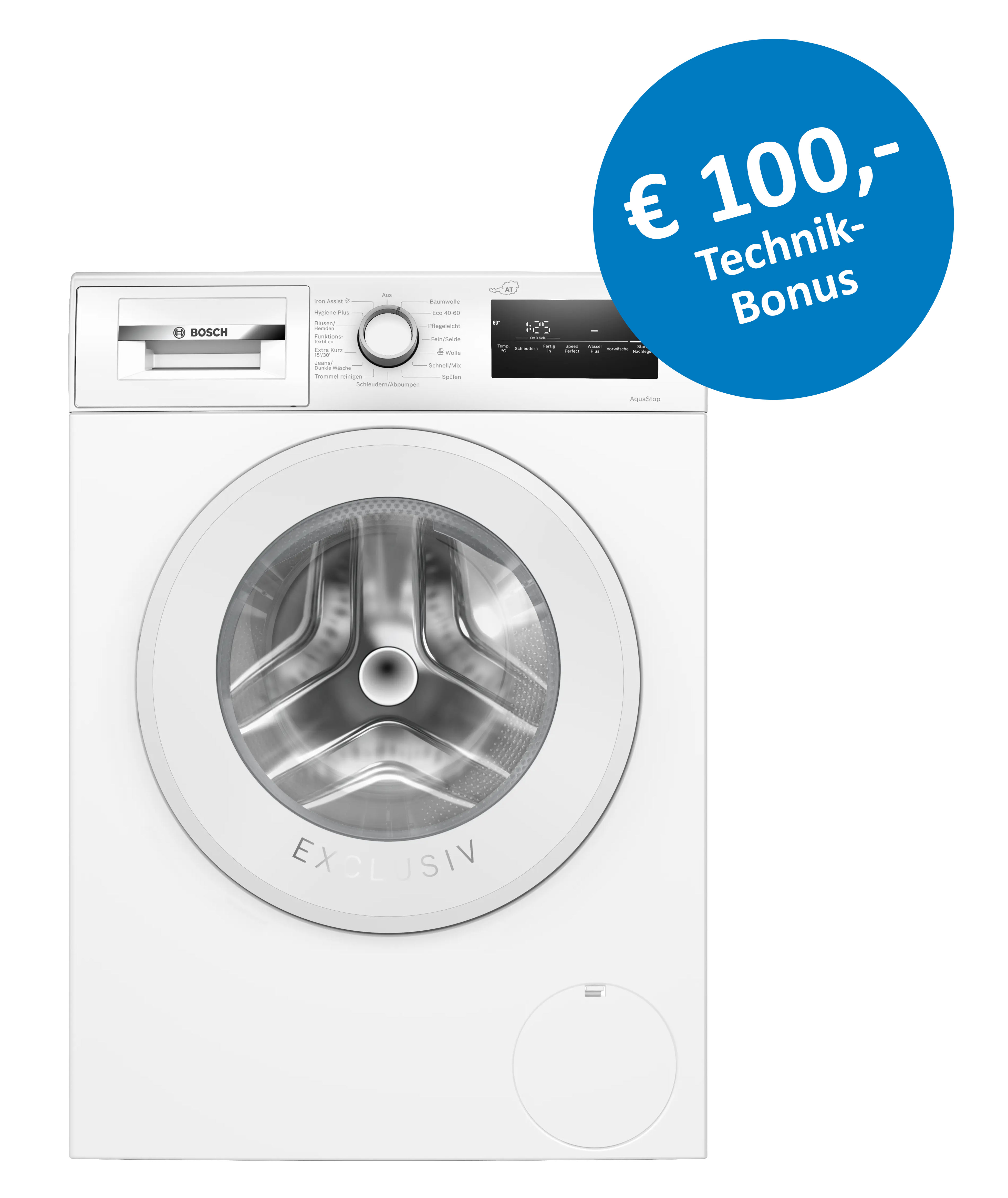 Waschmaschine, Frontlader, Waschmaschinentrommel, Weiß, AquaStop