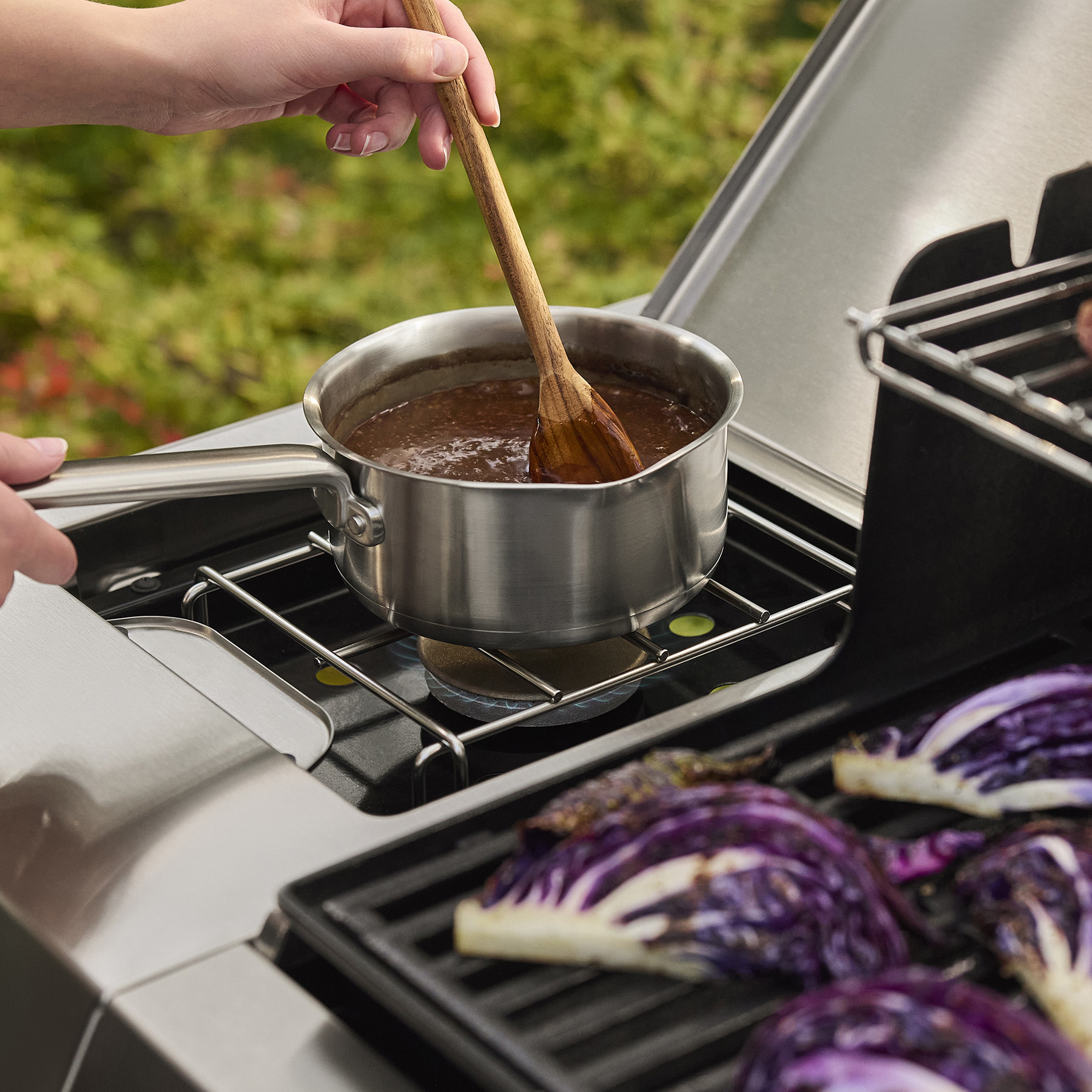 Kochen, Essen, Essen umrühren, Kochtopf