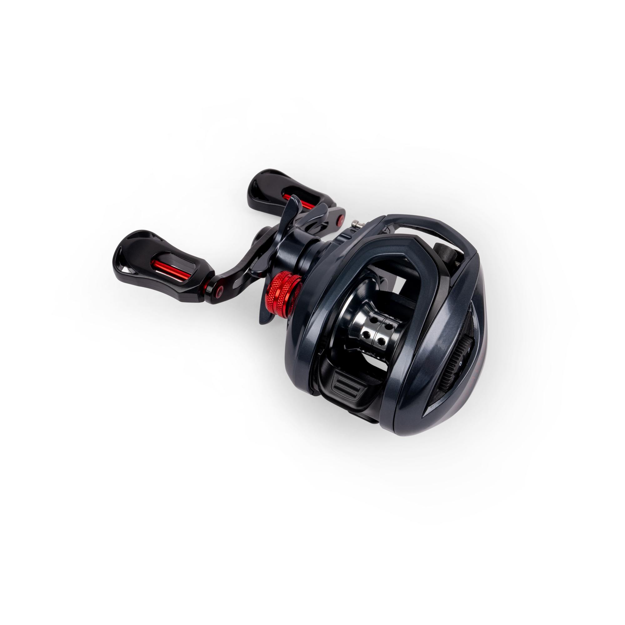 Angelnrolle, Baitcasting, Kreiselrolle, Rotationsknopf, Metallfinish