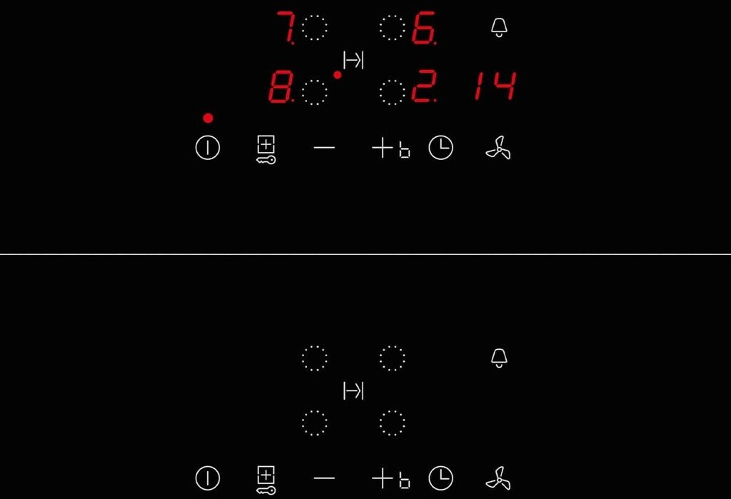 induktionskochfeld, berührungskontrolle, digitaleanzeige, keramikglas, vier brenner