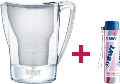 Tischwasserfilter Penguin 2,7l + Sport Trinkflasche Alu (BWT Wasserfilter) Aussteller