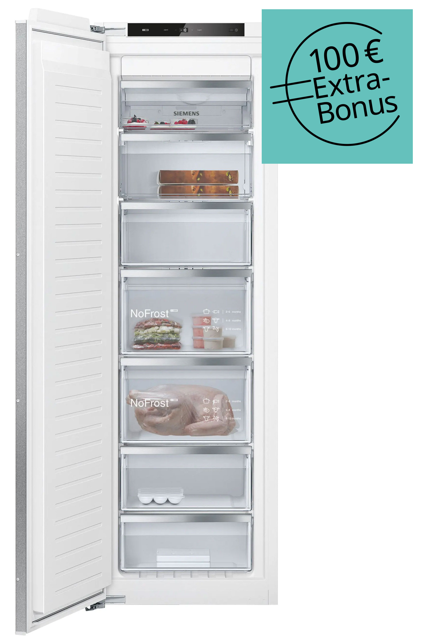 Kühlschrank, Einbaugerät, NoFrost, Nordisch, Türrahmen-Design