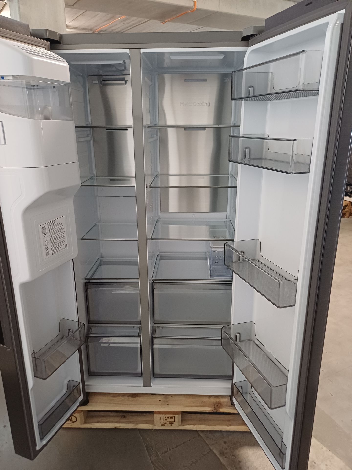 kühlschrank, zweikreissystem, edelstahl, side-by-side, offenbar led-lampe