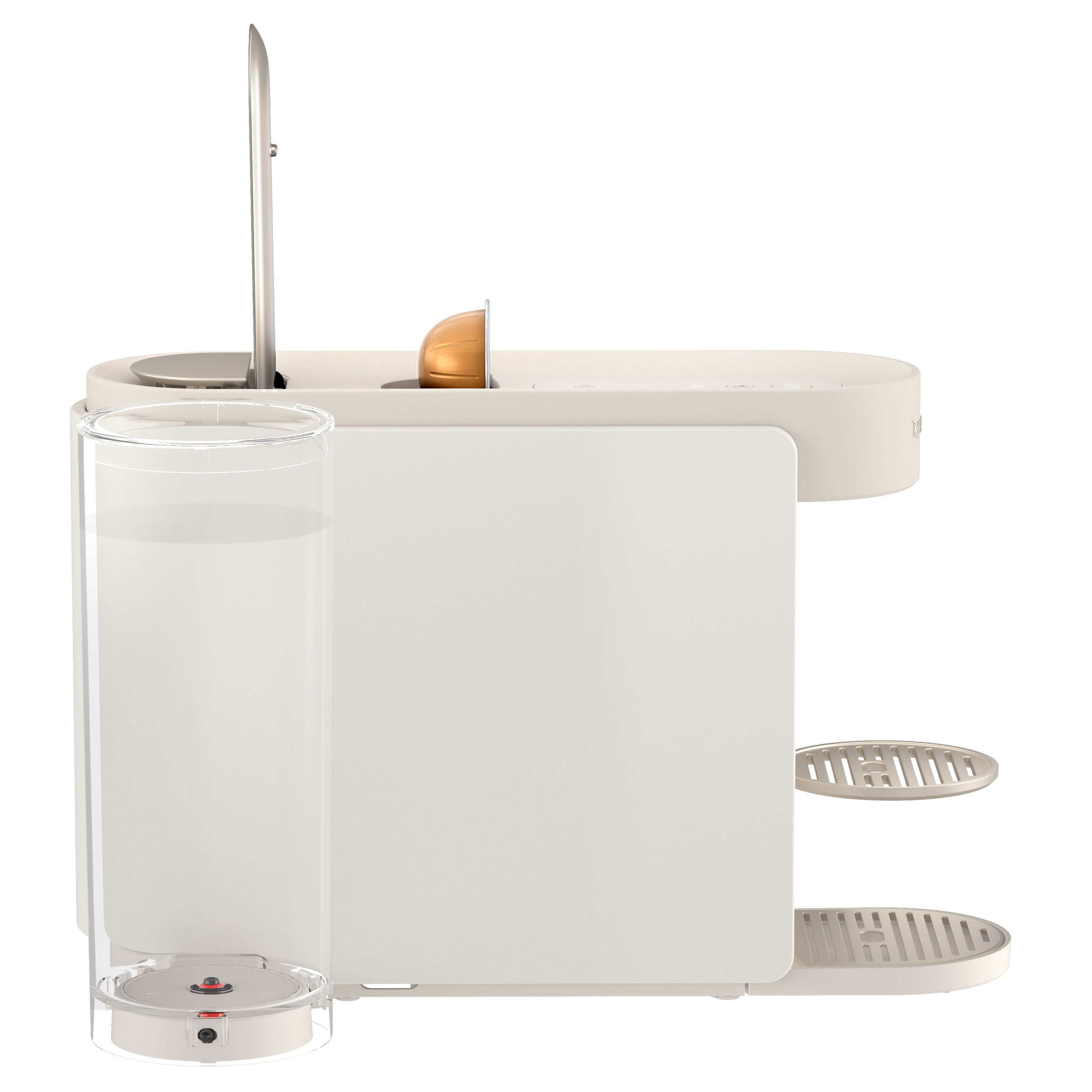 Espressomaschine, Kaffeemaschine, integrierter Milchschaum, Kapselmaschine, beige