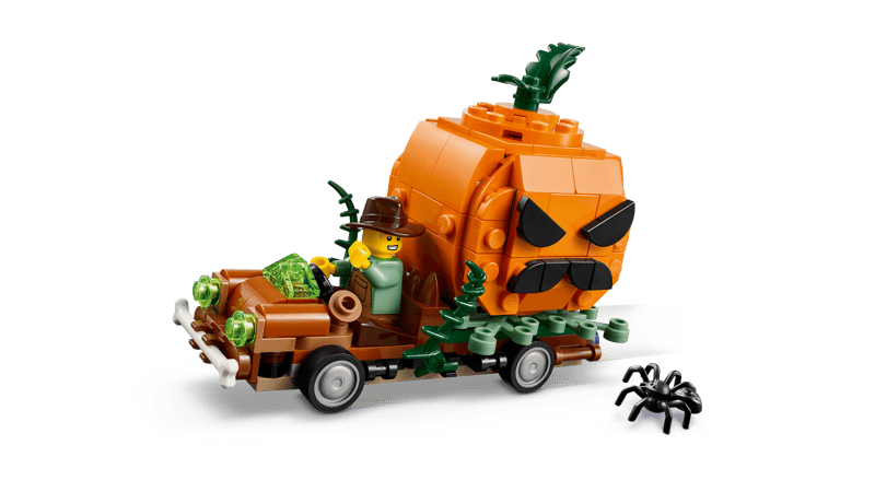 lego, Kürbis, Auto, Anhänger, Szene