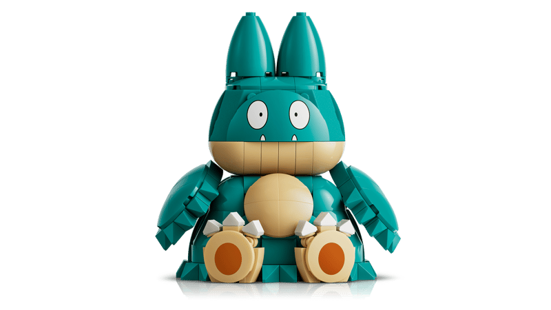 LEGO-Figur, Baustein-Spielzeug, Türkisfarbener Tierfreund, Hase-Spielzeug, runder Bauch
