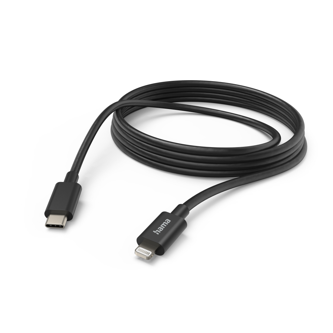 Ladekabel, USB-C - Lightning, 3 m, Schwarz (201599) Ladekabel, USB-C - Lightning, 3 m, Schwarz (201599)