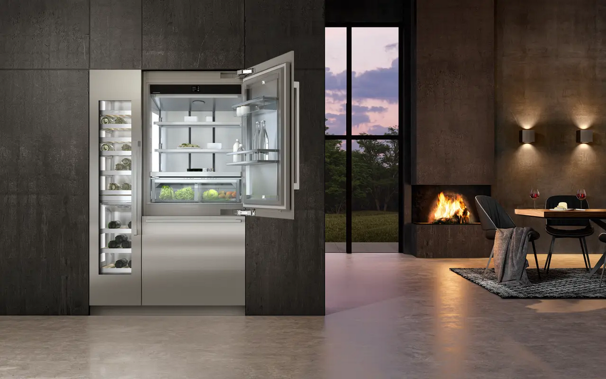 Kühlschrank, Einbaugerät, Stahl, Nebeneinbau, Frische