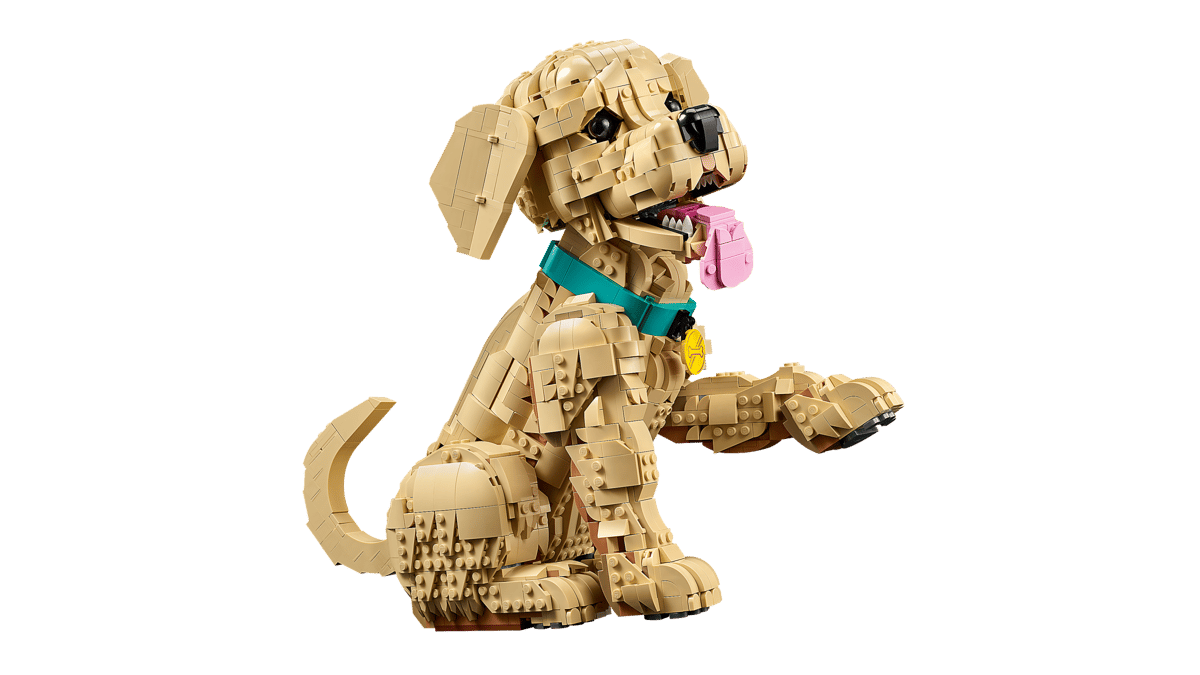 Hund, Lego, Hundeschnauze, Sitzend, Tierfigur