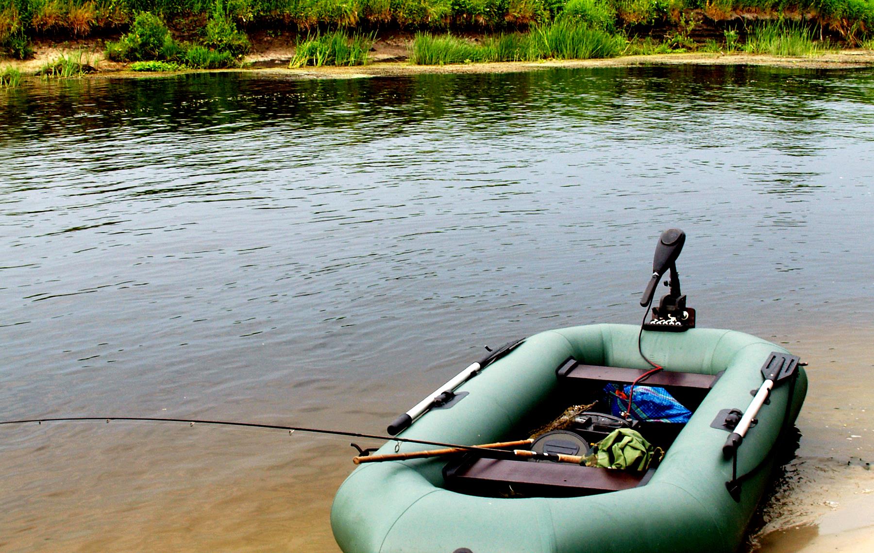 Fischen, Draußen, Wasser, Sommer, Beiboot