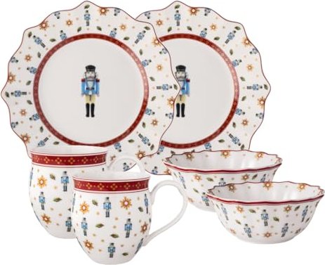 TOY´S DELIGHT Frühstücks-Set für 2 Nussknacker, 6tlg. 360x250x140mm