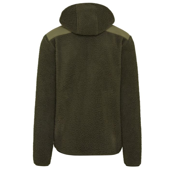 Fleece-Jacke, Kapuzenschalkie?, Olivgrün, Sherpa-Fleece, Gemütliche Jacke