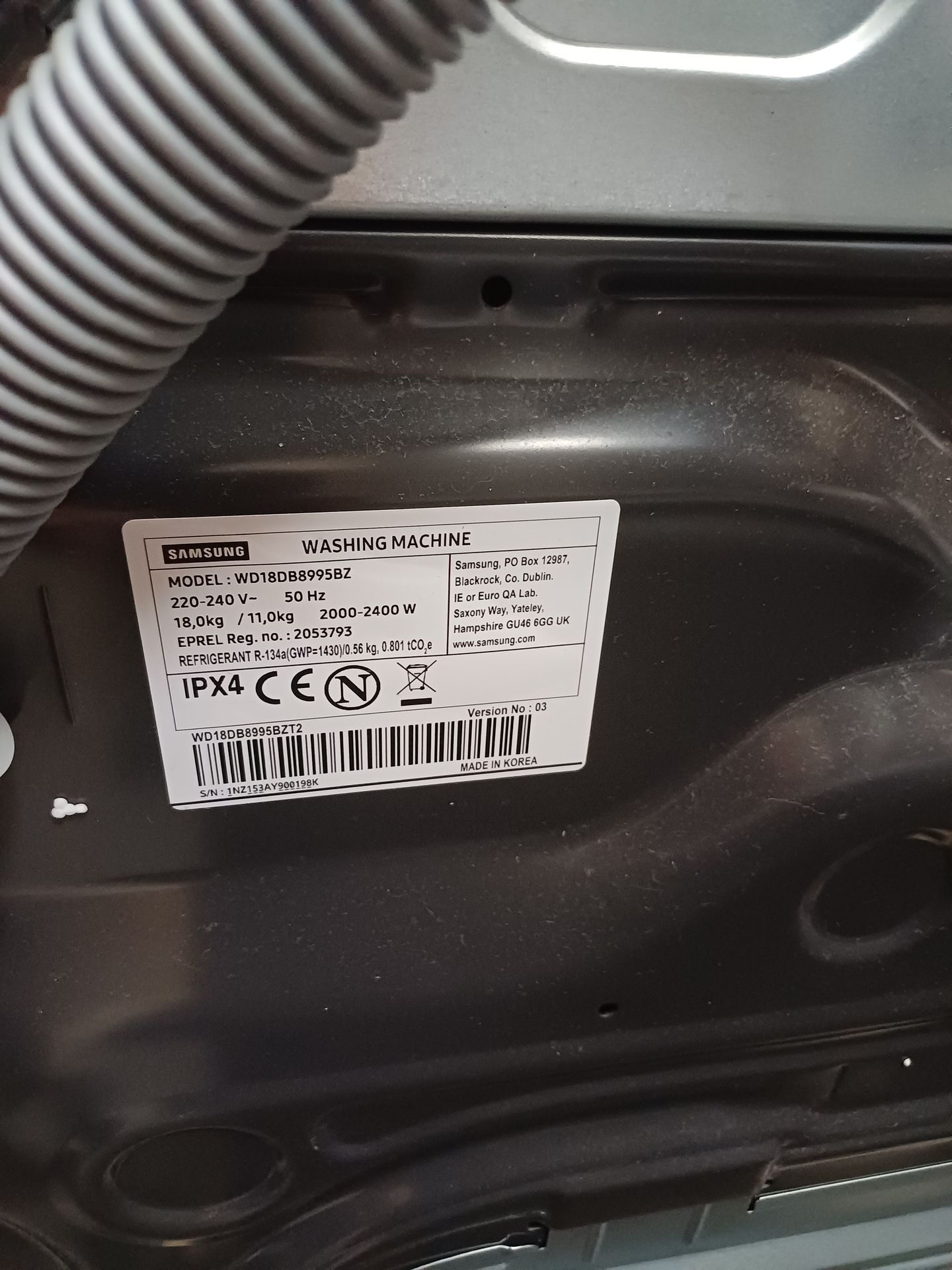 WD18DB8995BZT2 (SAMSUNG-WEISSE WARE) Aussteller