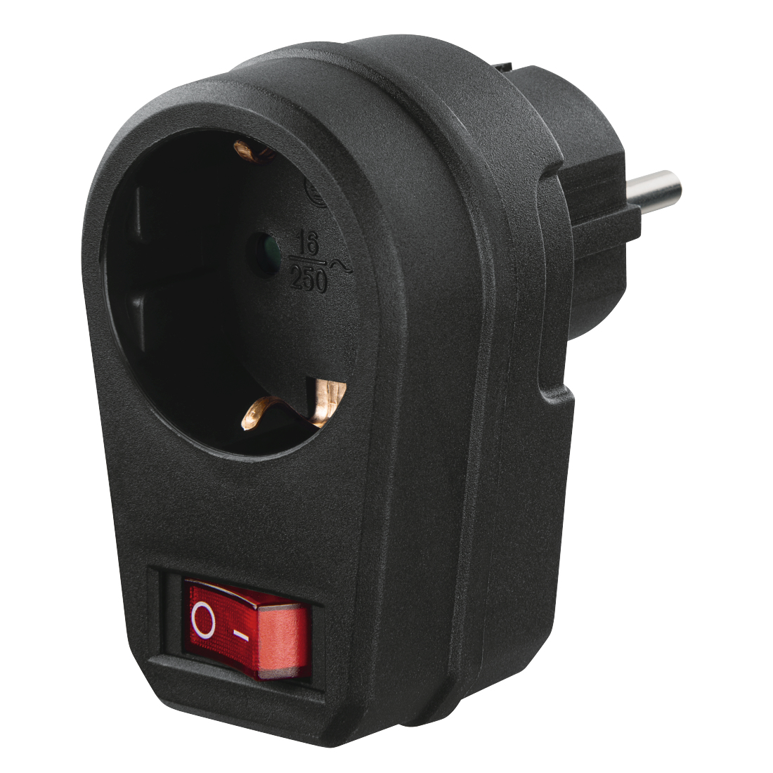 Steckdosenadapter, Schutzkontakt-Steckdose, Schalter, Schwarz (223214) Steckdosenadapter, Schutzkontakt-Steckdose, Schalter, Schwarz (223214)