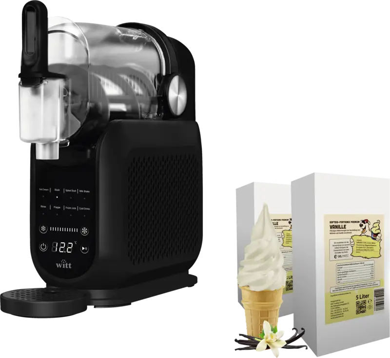 Premium Slush- Softice Maschine + Softeis Fertigmix Vanille