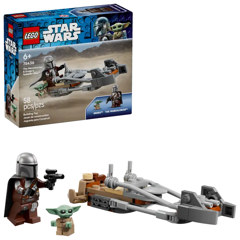 Der Mandalorianer und Grogu auf ihrem Speeder Bike