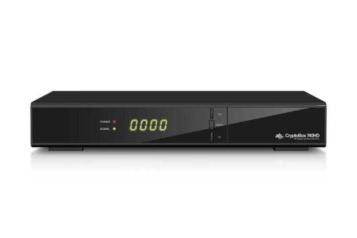 digitaler Empfänger, Set-Top-Box, HDMI-Tuner, Frontdisplay, schwarzes Gehäuse