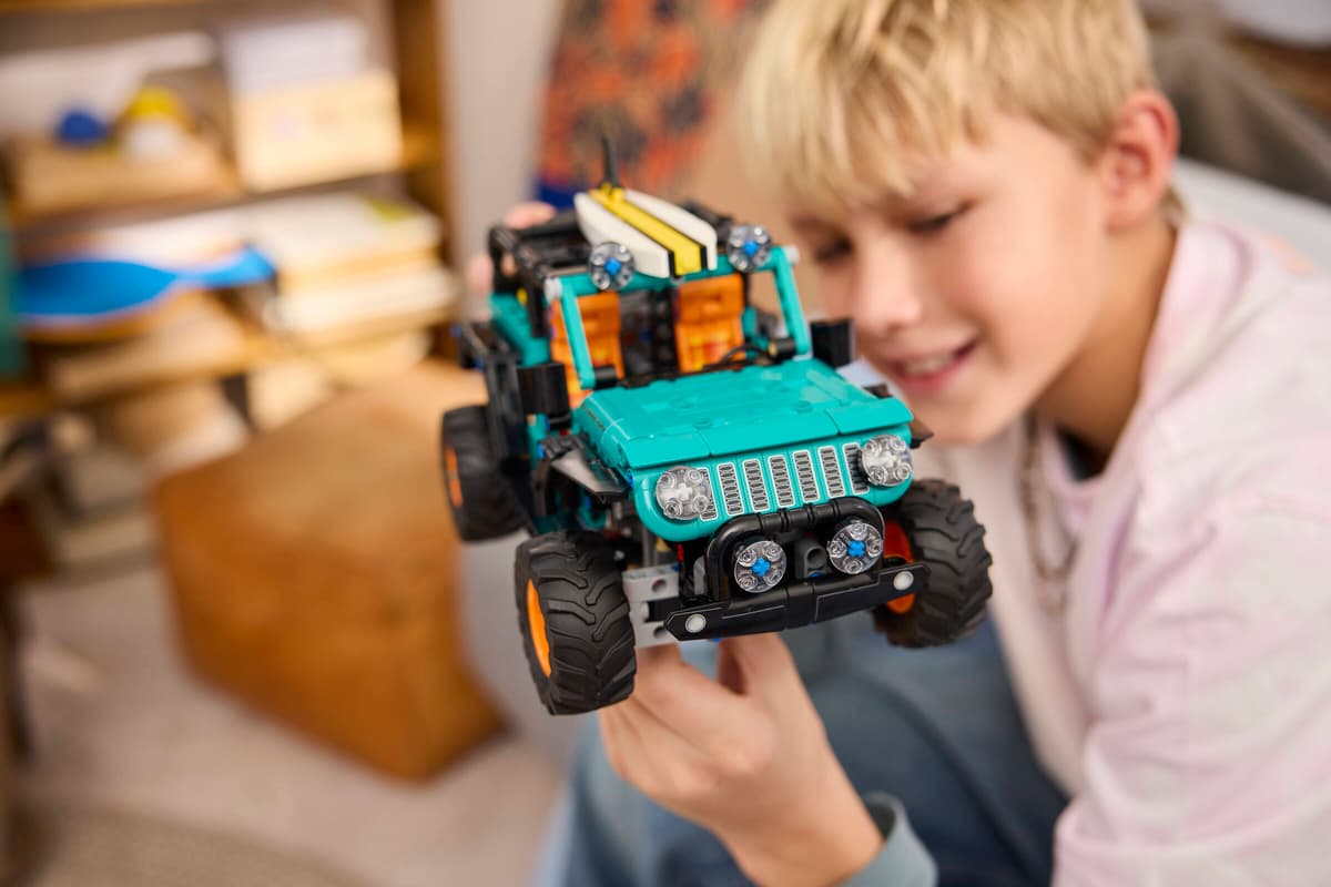 Spielzeugauto, LEGO, Off-Road, Türkis, große Räder