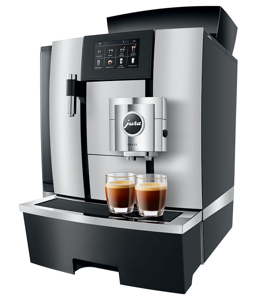 Kaffeemaschine, Espressomaschine, Milchkaffee, Kaffeezubereitung, Gehäuse Edelstahl