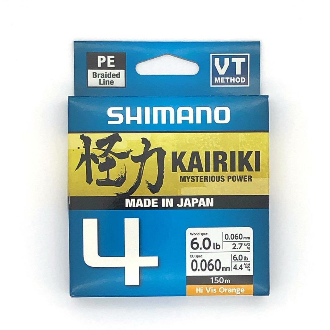 Shimano Kairiki 4 Hi Vis Orange 0.13mm/4,5kg 150m Visitenkarte, Papier, Text