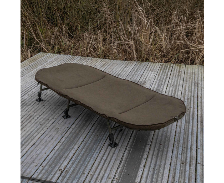 Feldbett, Klappbett, Outdoor-Bett, Stahlgestell, Braun